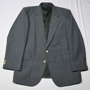 Vtg David Taylor 46R Gray Hopsack Gold Button Mens Blazer‎ Sport Coat Jacket